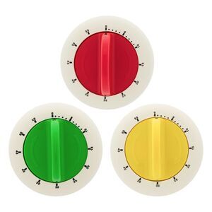 Smart Home 60 Minute Kitchen Multipurpose Round Mechanical Timers, 3 Pack